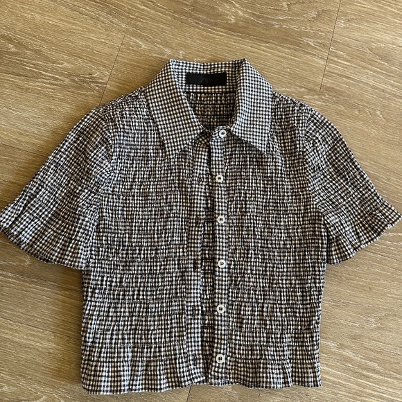 Black and White Zara Smock Top - Picture 1 of 1